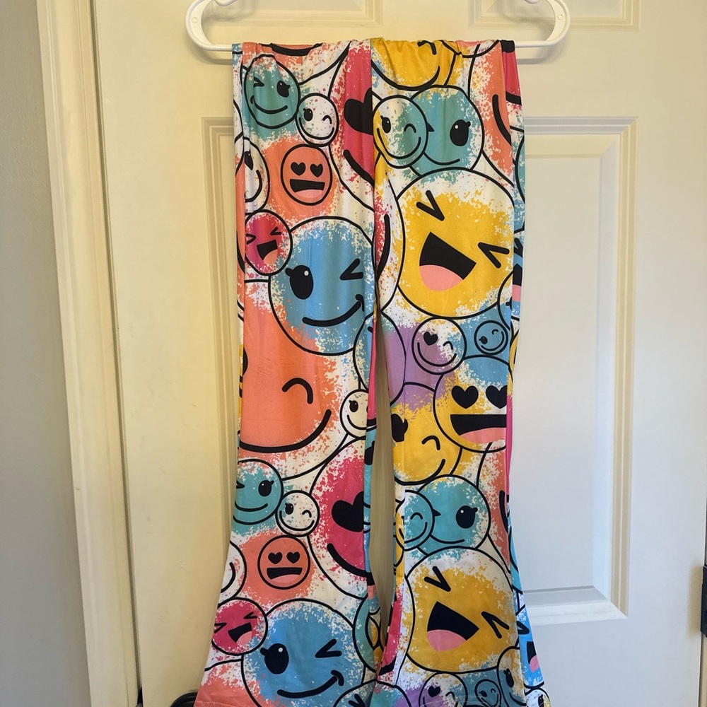 Emoji Print Multicolor Pants